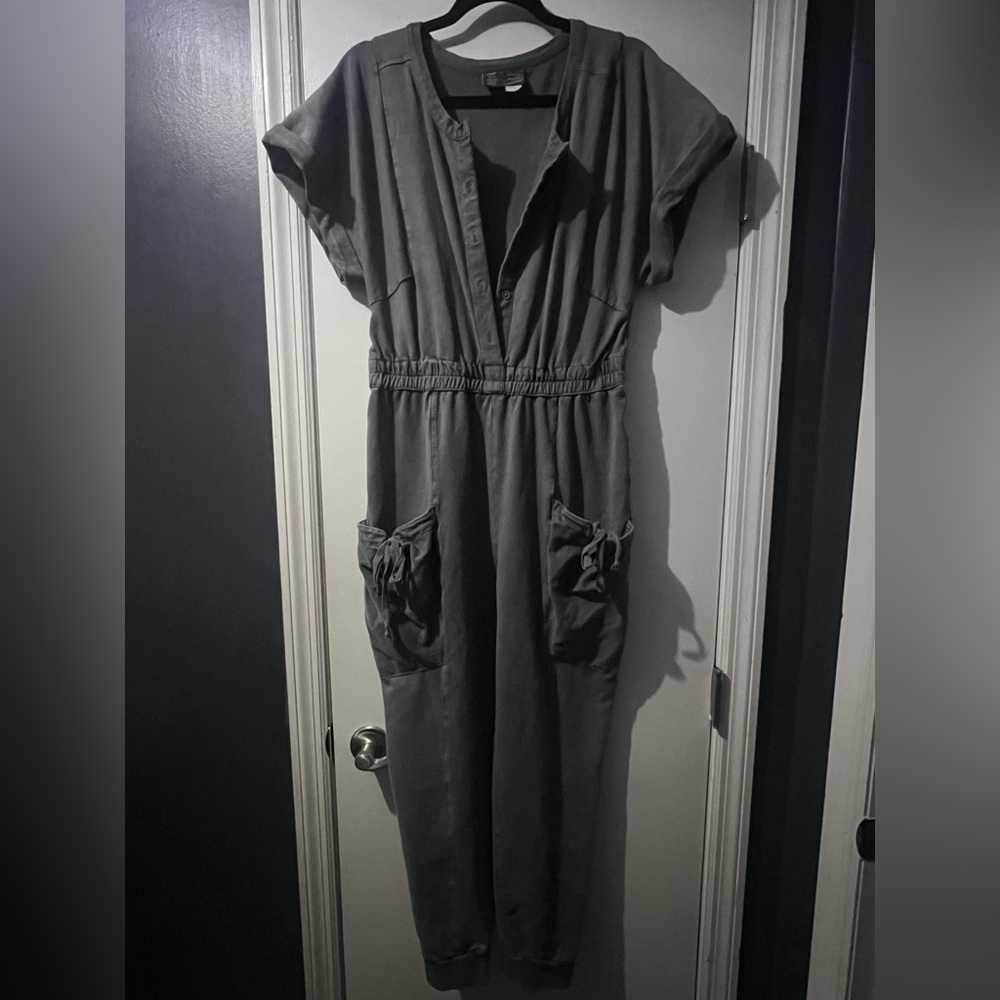 Anthropologie Olive Green Utility Jumpsuit